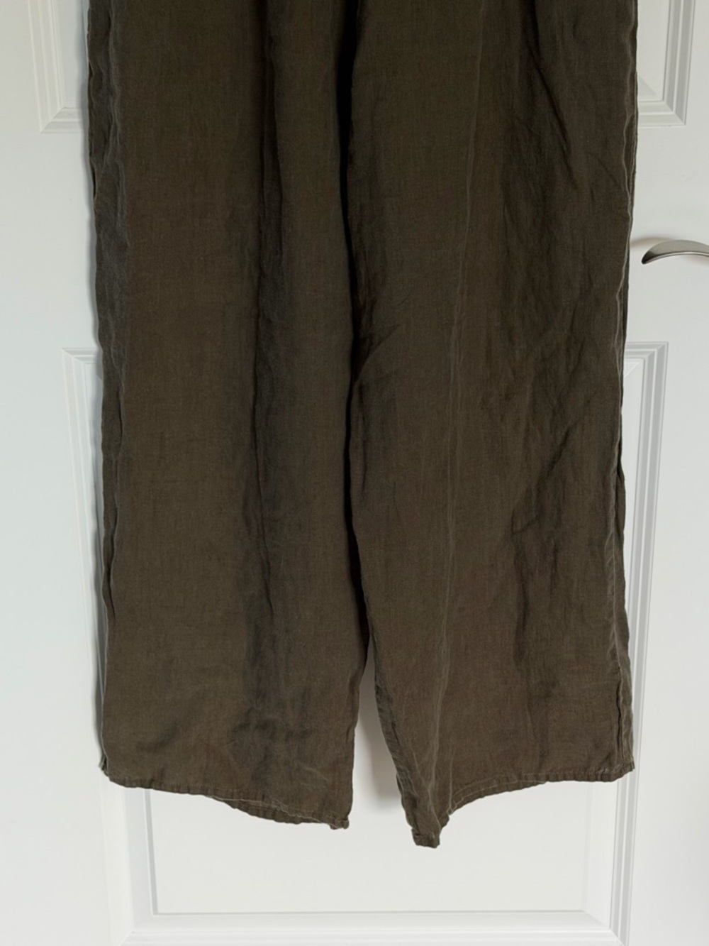 FLAX by Jeanne Engelhart Brown Linen Wide-Leg Pants Medium 39701 - Picture 4 of 10